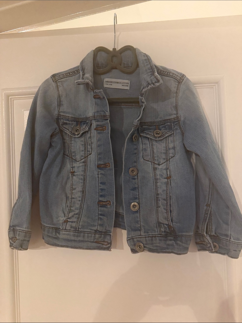 Zara Light Blue Kids Denim Jacket with Button Front